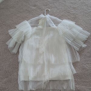 Elegant White Sheer Women's Dress